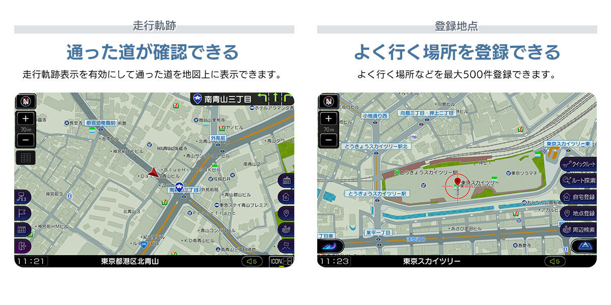 走行軌跡 登録地点